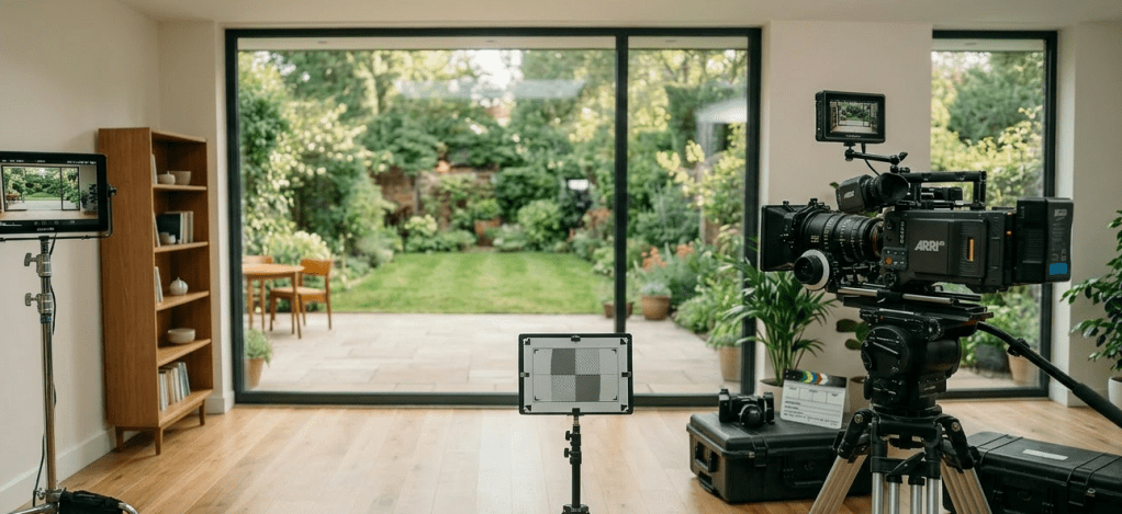 Add cameras and focus equipment indoors, no people